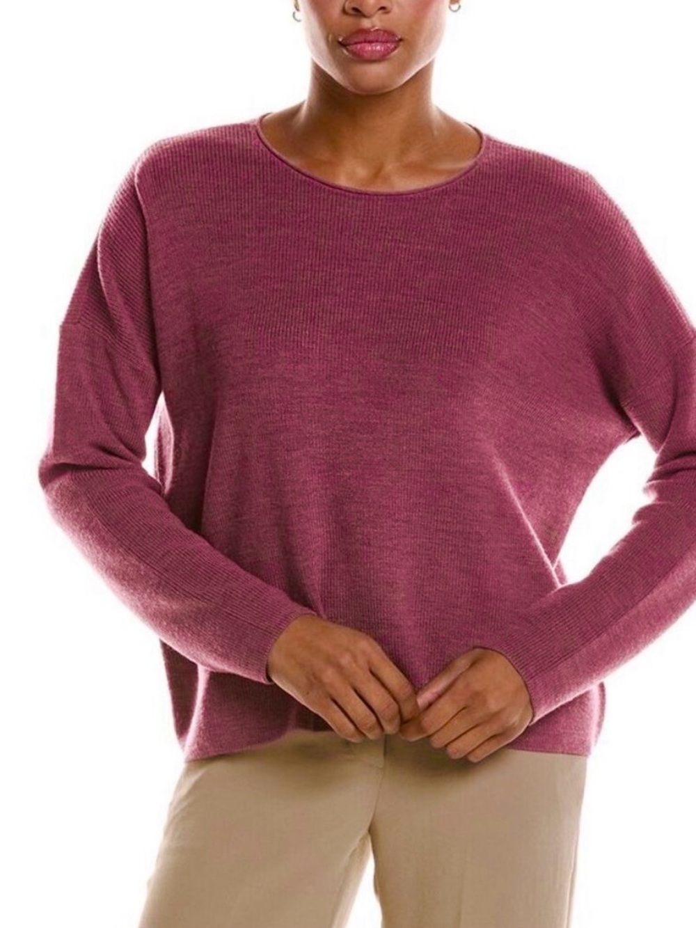 ❤️ Eileen Fisher Berry wine red sweater cotton purple Medium